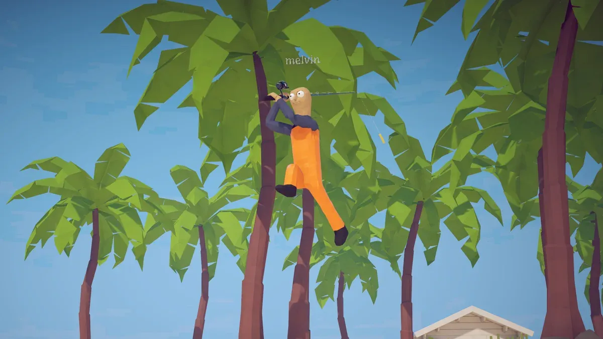 Official How to Fish screenshot showing a player aiming during physics-heavy gameplay